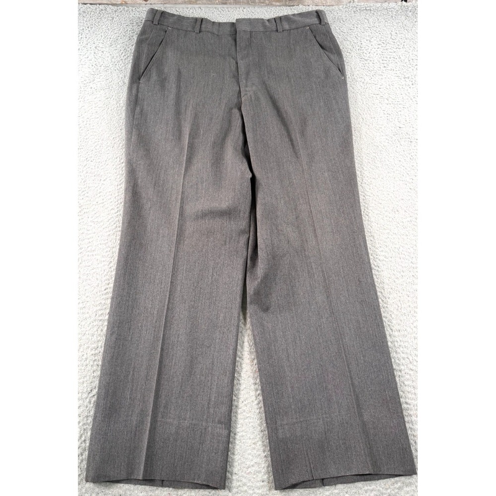 VTG Bullock & Jones Dress Pants Men's 34x29 Wool Gray Straight Leg Preppy
